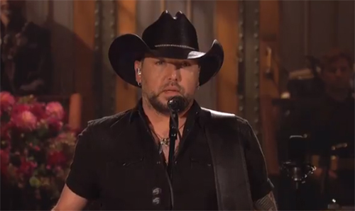 Aldean opened with a brief monologue before singing 