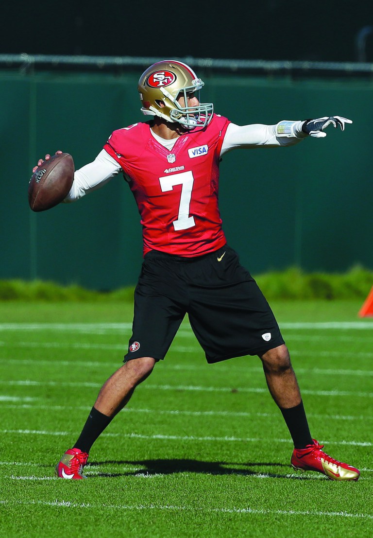 Jeff Chiu/AP
San Francisco 49ers quarterback Colin Kaepernick completed 136 of 218 passes this season.