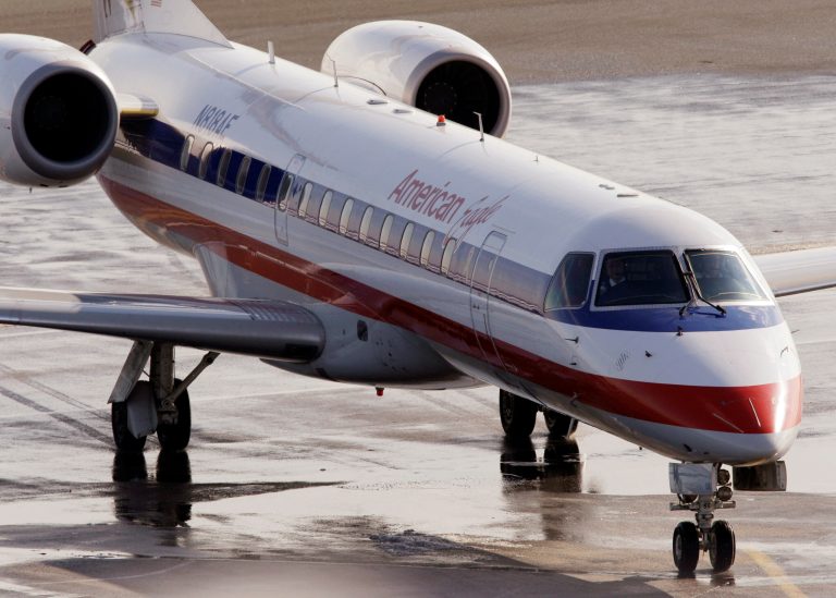 An American Eagle jet taxis at Boston's Logan International Airport. (AP Photo/Stephan Savoia, File)