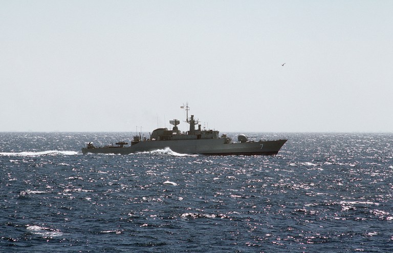 The Iranian frigate Alvand was one of two ships sent to the Gulf of Aden after a U.S. Navy destroyer launched missiles at radar sites in Yemen on Thursday. (U.S. Navy photo)