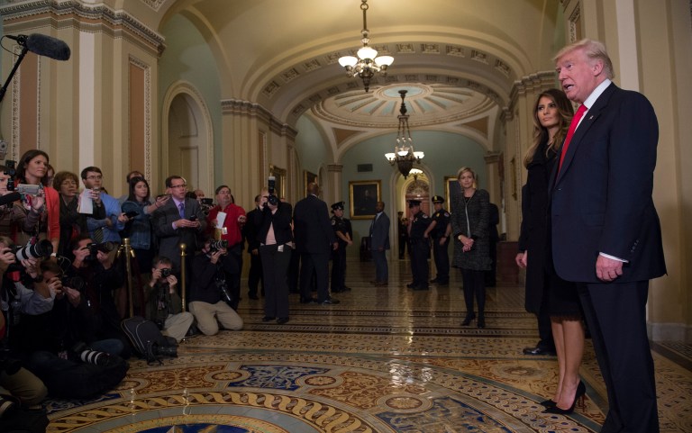 The national media appear to be digging in for a long fight with President-elect Trump. (AP Photo/Molly Riley)