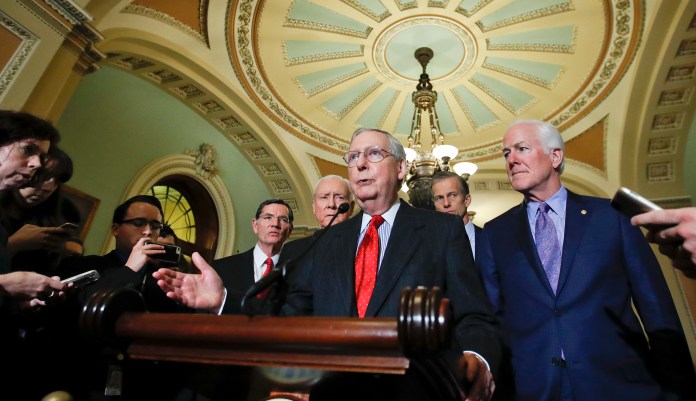 Senate Majority Leader Mitch McConnell said, "Today, the Senate will take the next important step to fix the tax code." (AP Photo/Alex Brandon)