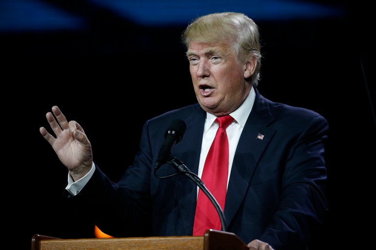 Presumptive Republican presidential nominee Donald Trump met with GOP senators for 50 minutes, focusing his address on mostly policy issues, including poverty and taxes. (AP Photo/David Zalubowski, File)