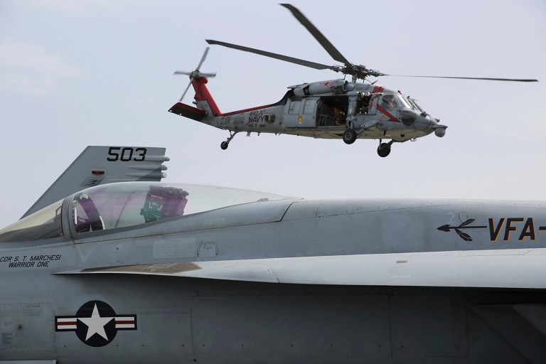 A new Morning Consult/Politico poll found 57 percent of Americans want more airstrikes in Syria and 56 percent support the U.S. conducting cyberattacks against Syrian President Bashar Assad's regime. (AP Photo/Jon Gambrell)