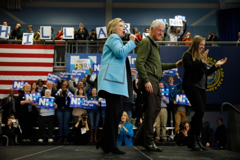 The Clintons put their eggs in a very frayed basket, whose structural weakness was already inherent, though at the moment, still hidden from view. (AP Photo)
