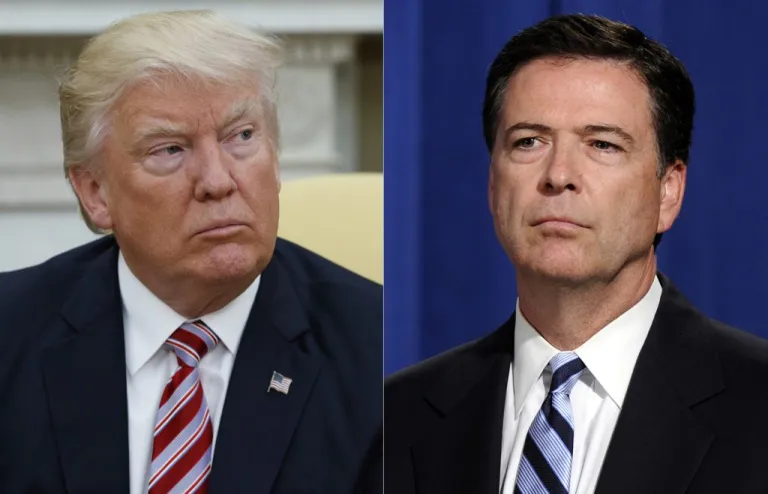Trump's personal attorney Marc Kasowitz said Friday he plans to file two complaints against Comey next week over the leak. (AP Photo/Evan Vucci, left, and Susan Walsh, File)