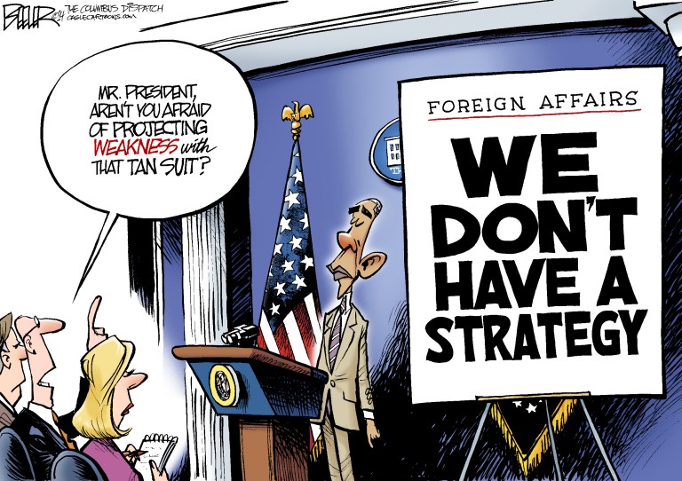 Editorial cartoon: Projecting weakness