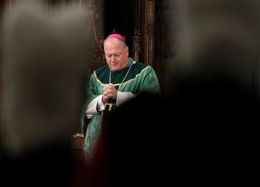 Cardinal-designate Timothy Dolan celebrates mass at St. Patrick's Cathedral in New York, Sunday, Jan. 22, 2012. 