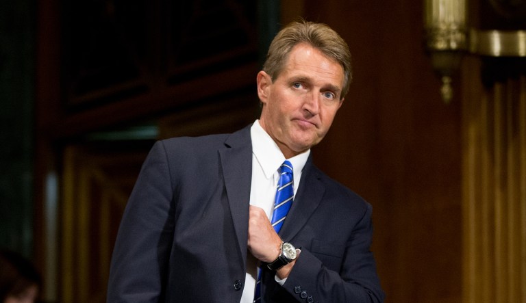 Sen. Jeff Flake, R-Ariz., said Thursday that he remains concerned over how current tax reform proposals in Senate Republican's plan will grow the already staggering national debt. (AP Photo/Andrew Harnik)