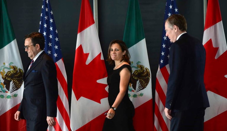The talks have not gone well for the U.S., Canadian, and Mexican officials negotiating the NAFTA free trade deal. (Sean Kilpatrick/The Canadian Press via AP)