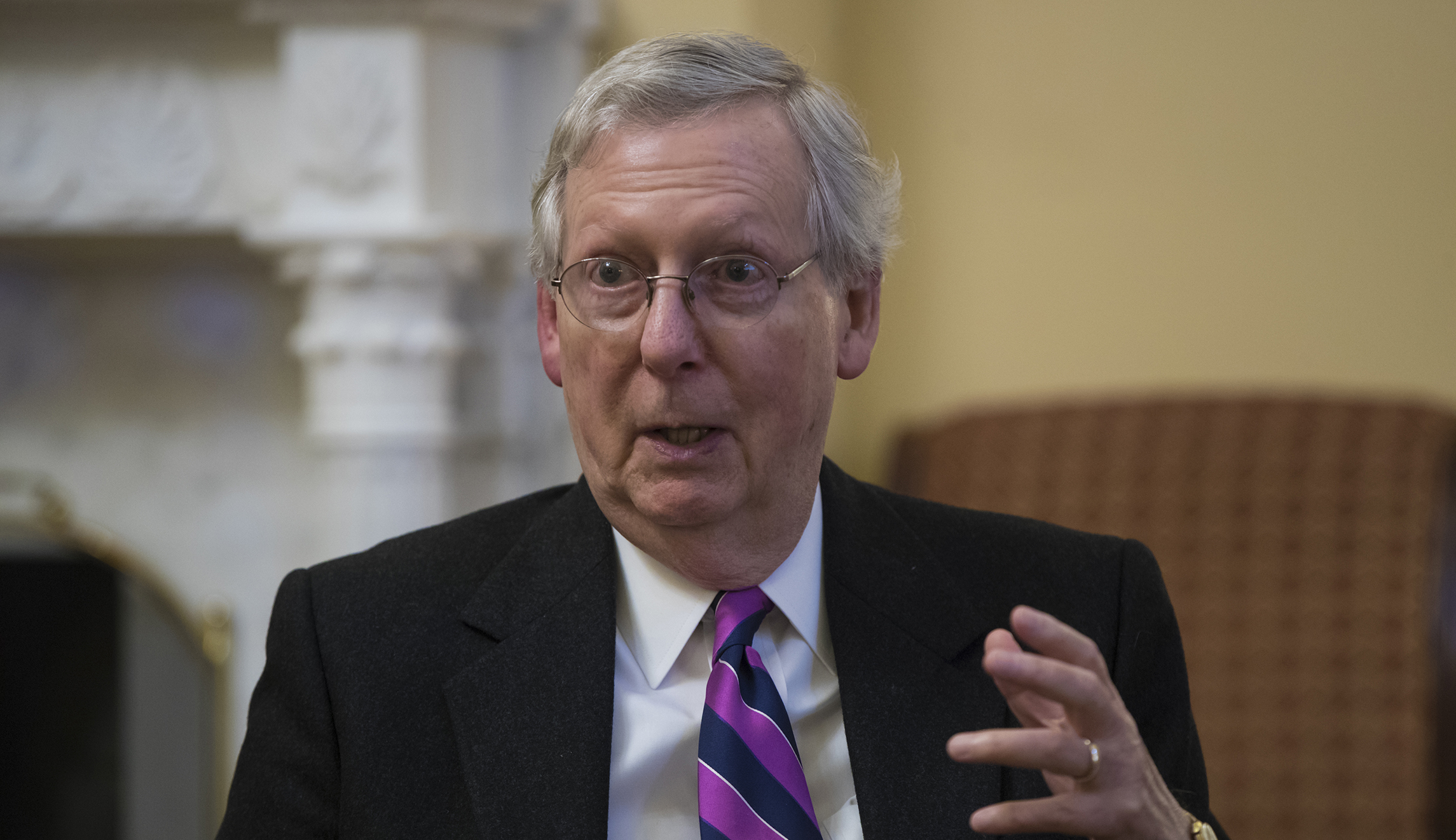 Mitch McConnell sets up clash with Democrats on military spending