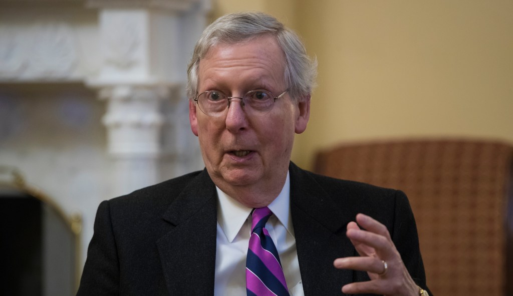 Mitch McConnell sets up clash with Democrats on military spending