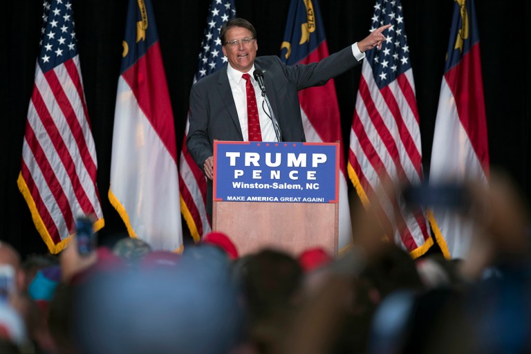 North Carolina Gov. Pat McCrory said Friday the state will seek a stay from the U.S. Supreme Court on an appellate court ruling that struck down the state's voter ID law last week. (AP Photo/Evan Vucci)