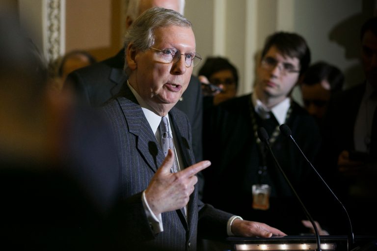 The lawmakers plan to pressure Majority Leader Mitch McConnell to change the rules of the upper chamber, so that legislation can pass with just 51 votes, instead of 60. (Washington Examiner/Graeme Jennings)