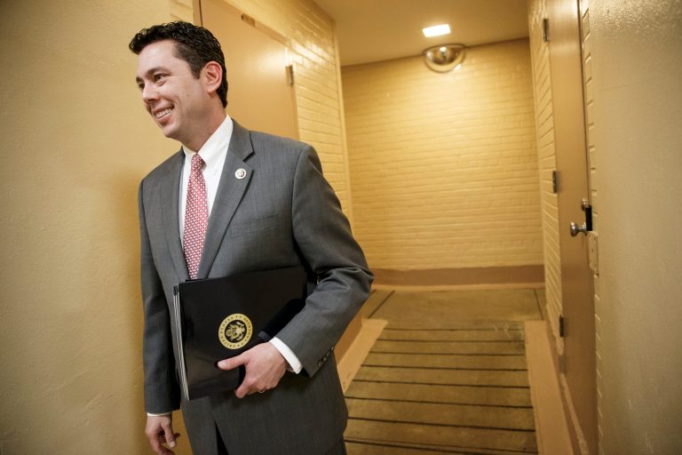 New House Oversight and Government Reform Committee Chairman Rep. Jason Chaffetz, R-Utah speaks with reporters on Capitol Hill in Washington, Friday, Jan. 9, 2015. (AP Photo/J. Scott Applewhite)