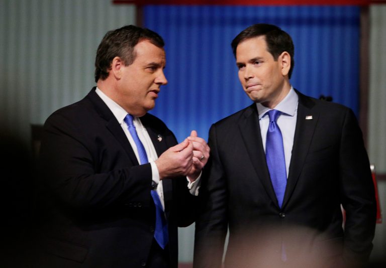 Rubio's lack of finesse in his outreach to Christie contrasted with Trump's approach. (AP Photo/Chuck Burton)