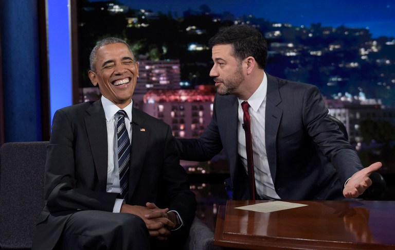 President Obama told ABC late night host Jimmy Kimmel on Monday that he is extra careful about the people he corresponds with and words he writes when sending emails. (AP Photo/Susan Walsh)