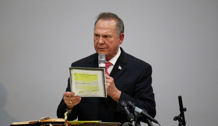 After the allegations against Republican candidate Roy Moore surfaced, the Alabama Senate race is shaping up as a catastrophe for the GOP, regardless of how it works out. (AP Photo/Brynn Anderson)