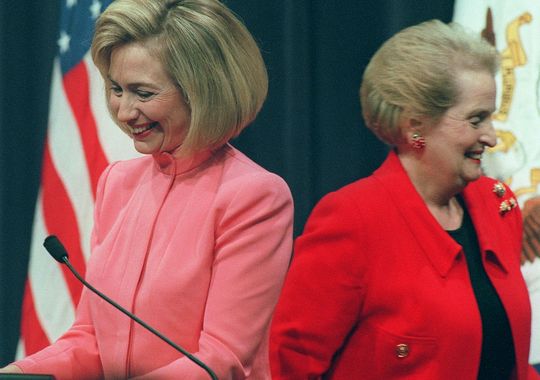 Hillary Clinton and Secretary of State Madeleine Albright in 1997. AP Photo