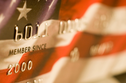 close-up of credit card