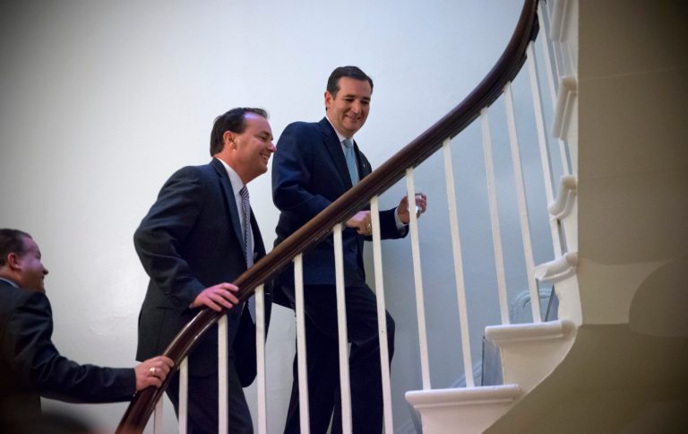 Sen. Mike Lee, R-Utah, left, supported Sen. Ted Cruz, R-Texas, in the 2012 election cycle. (AP Photo/J. Scott Applewhite)