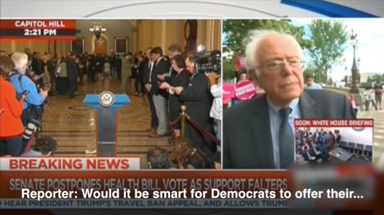 The ad also includes footage of reporters asking Democrats if they have a plan to repair the law. (Screengrab/YouTube)