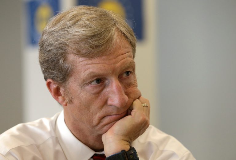 Billionaire San Francisco climate activist Tom Steyer's NextGen Climate Action PAC will back vulnerable lawmakers who oppose the Keystone XL oil sands pipeline, he said in a Thursday letter. (AP/Steve Helber)