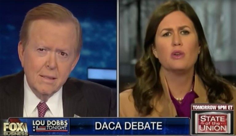 Although President Trump's latest immigration plan leaves out many of the line items he promised voters on the campaign trail, White House press secretary Sarah Sanders told Fox Business News' Lou Dobbs Monday night the plan was not a 