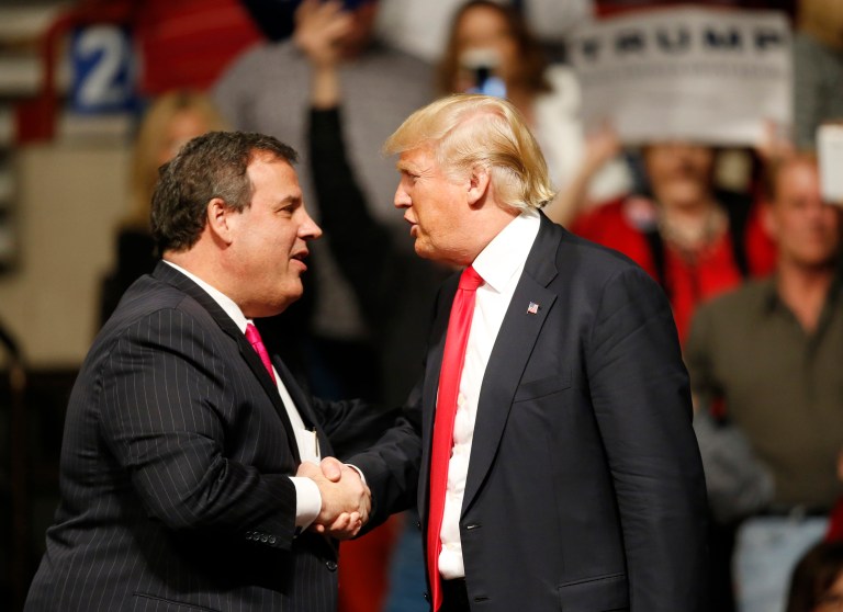 New Jersey Gov. Chris Christie announced his endorsement of Donald Trump Friday morning during a press conference. (AP Photo/Sue Ogrocki)