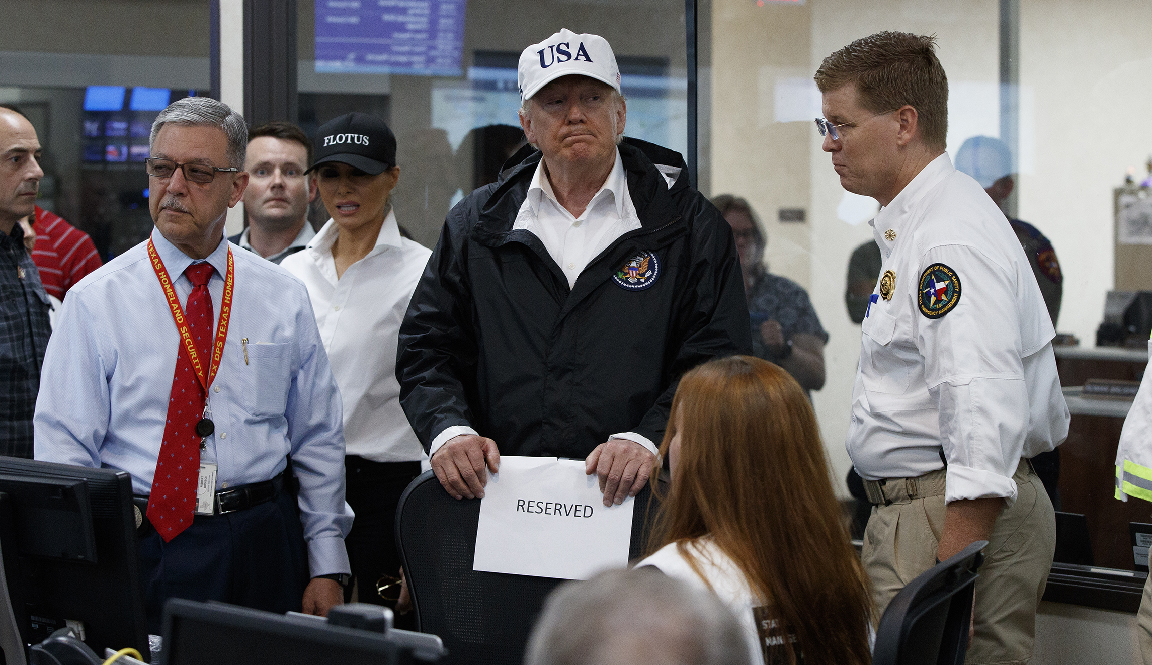 Trump doesn’t cry or sing, but he knows how to help Harvey victims