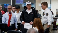 Trump doesn’t cry or sing, but he knows how to help Harvey victims