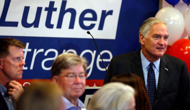 America First Policies, the official Trump-aligned political nonprofit, is spending nearly $500,000 during the final week of the campaign on targeted digital advertising, direct mail and phone banks to encourage voters to turn out for Strange in the Sept. 26 GOP primary runoff. (AP Photo/Butch Dill)
