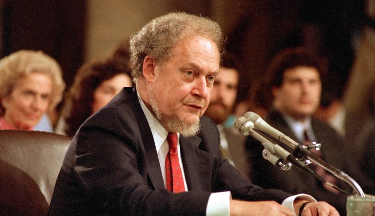 Judge Robert Bork's nomination failed 30 years ago. Now with Neil Gorsuch on the high court, liberals are asking if they should regret their blocking of Bork. (AP Photo/Charles Tasnadi)
