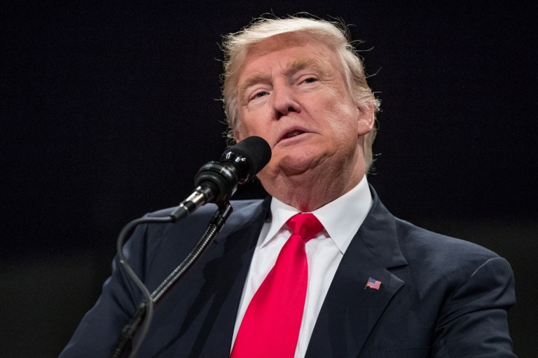 Trump's transition team has kept quiet when it comes to the details of his speech. (AP Photo/Andrew Harnik)