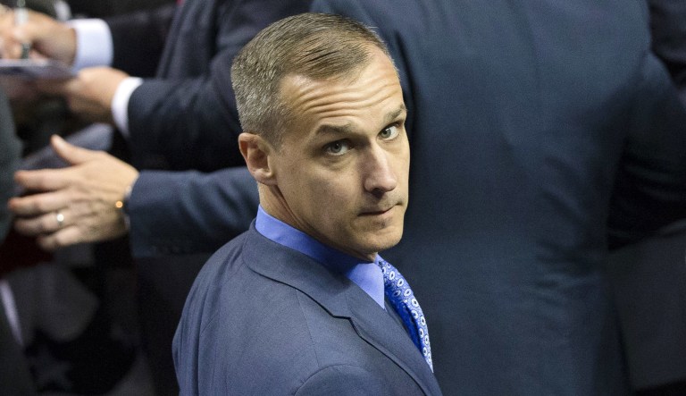 Corey Lewandowski, former campaign manager for President Trump, said Wednesday that hiring Paul Manafort, originally as a senior campaign adviser, was a mistake. Manafort was indicted Monday as part of a probe into Russian interference in the 2016 elections. (AP Photo/John Minchillo, File)
