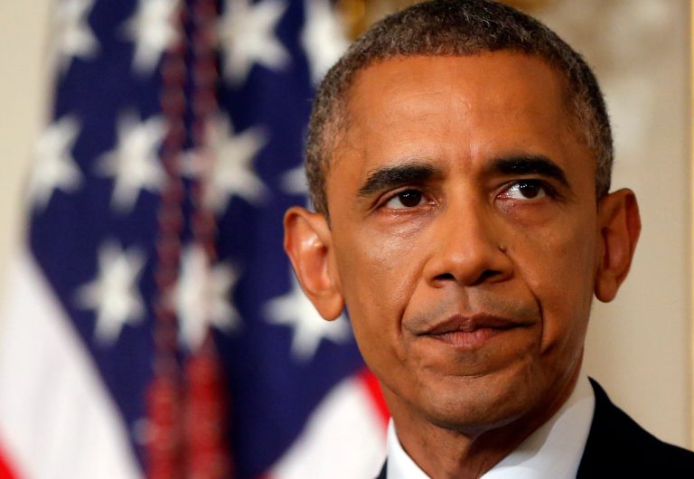 President Barack Obama speaks about the situation in Iraq in the State Dining Room at the White House in Washington, Thursday, Aug. 7, 2014. Obama says he's authorized the U.S. military to carry out airstrikes in Iraq against Islamic militants if they advance toward the city of Erbil. (AP Photo/Charles Dharapak)