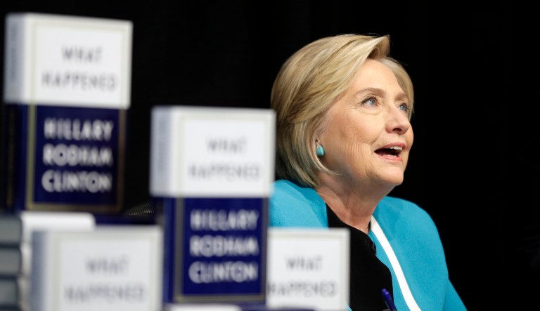 Hillary Clinton's campaign memoir and her national book tour demonstrate why she lost the election to President Trump, the White House press secretary said Wednesday.