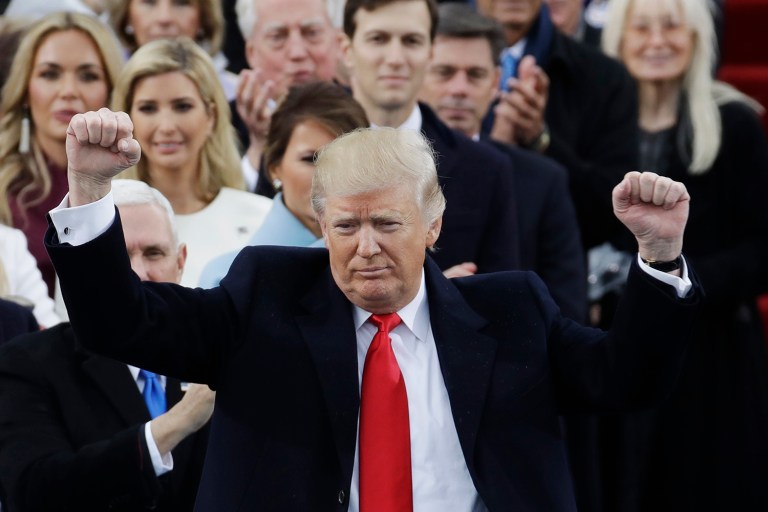 On the Capitol steps, President Trump declared that there 