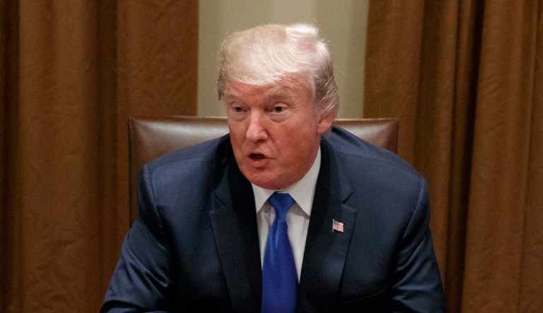 President Trump called on the Senate to end the filibuster rule in order to make it easier for the Republican majority to pass legislation. (AP Photo/Evan Vucci)