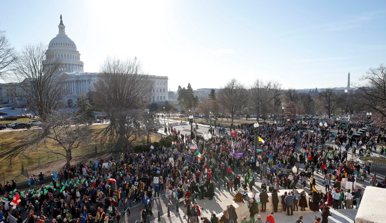A recent NARAL report released in the wake of this year's March for Life is almost as amusing as its accompanying graphic. (AP Photo/Alex Brandon)
