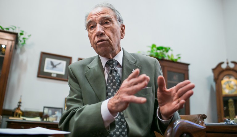 Sen. Chuck Grassley, R-Iowa, let President Trump know he wouldn't be on the conference committee for the tax bill that will hammer out the differences between the Senate and House versions of the tax legislation. (Graeme Jennings/Washington Examiner)
