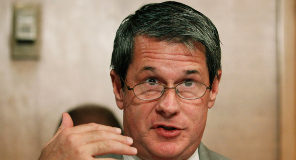 Sen. David Vitter, R-LA, questions whether Environmental Protection Agency officials were justified in redacting addresses in thousands of emails it made public yesterday in connection with the Windsorgate scandal. AP Photo