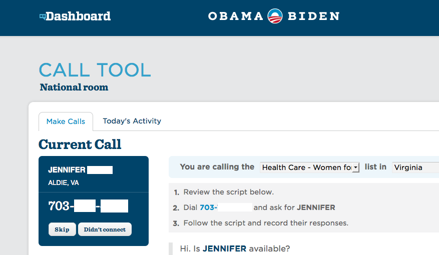 Team Obama puts voters’ phone numbers online