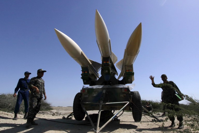 A spokesman for U.S. Central Command said Iranian Revolutionary Guard Corps vessels fired 