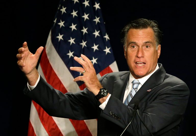 Republican presidential candidate and former Massachusetts Gov. Mitt Romney speaks at a campaign fundraising event in Atlanta, Wednesday, Sept. 19, 2012.  (AP Photo/Charles Dharapak)