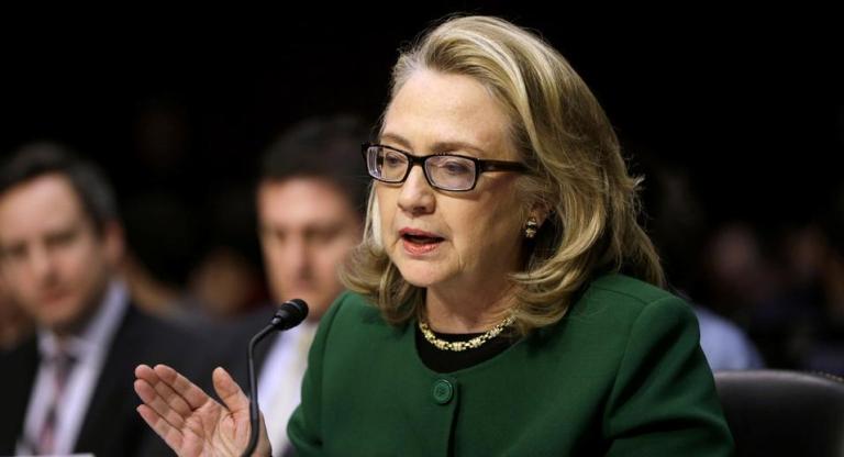 Former Secretary of State Hillary Clinton testifying on the Benghazi attacks. AP Photo