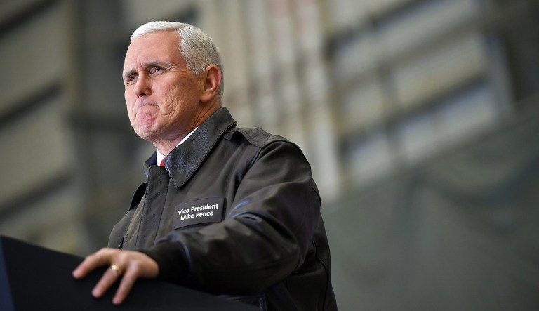 Vice President Mike Pence criticized the Obama administration's delayed and less-than-adequate response to the Green Revolution, in which millions of Iranians protested what they said were fraudulent election results. (Mandel Ngan/Pool via AP)