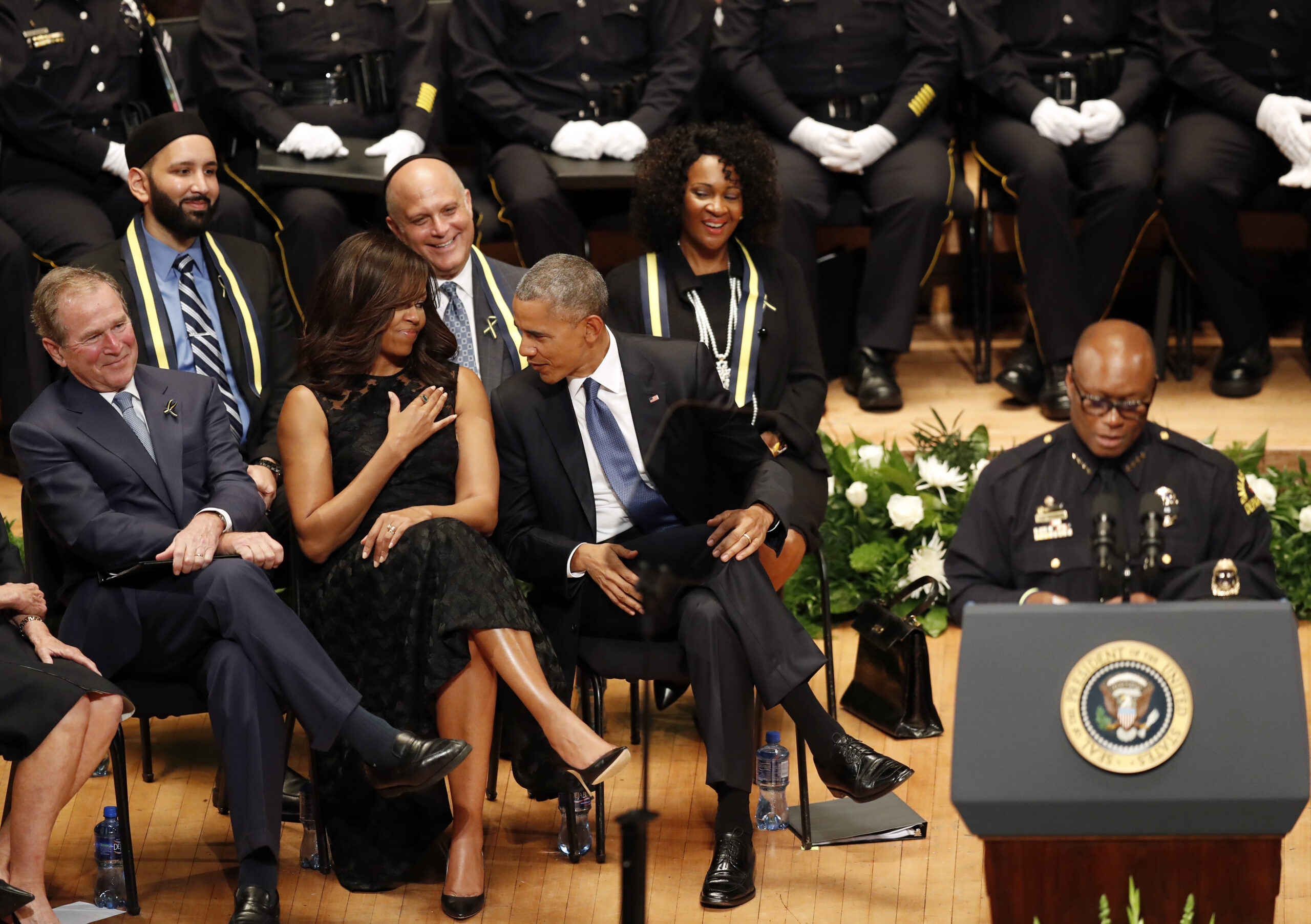 White House report card: A nation divided, even over Obama’s Dallas memorial
