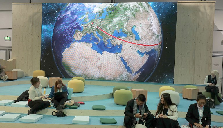 Syria announced it will join the Paris Agreement during a plenary session at the COP23 United Nations climate change talks in Bonn, Germany, that began on Monday and ends on Nov. 17. (Oliver Berg/dpa via AP)