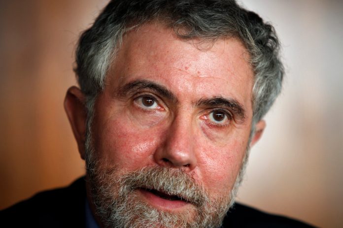 American economy Nobel Prize laureate Paul Krugman talks to journalists during a news conference. (AP/Francisco Seco)